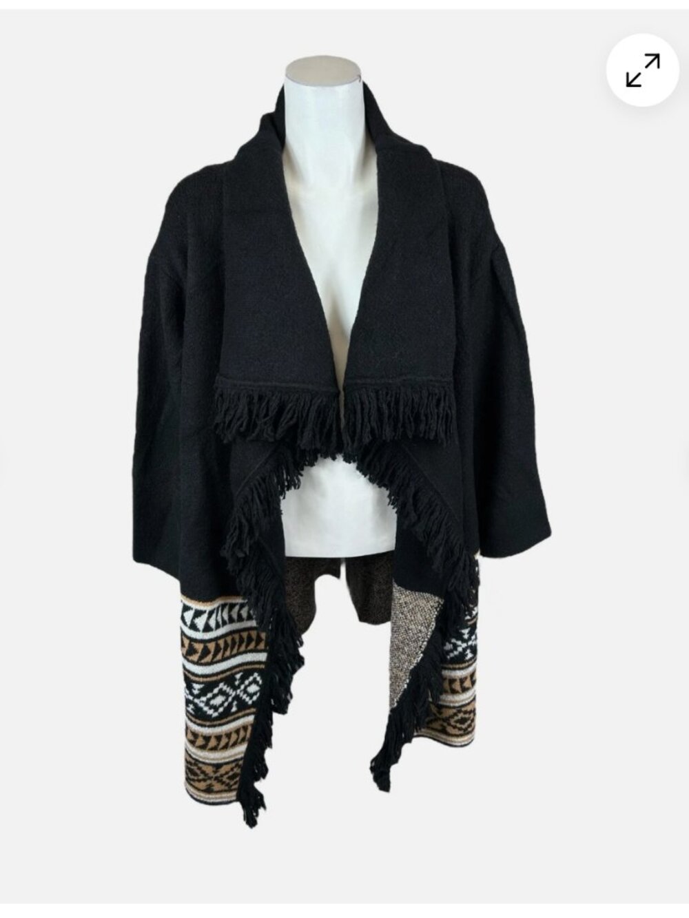 G.I.L.I. Jacquard Blanket Cardigan Sweater